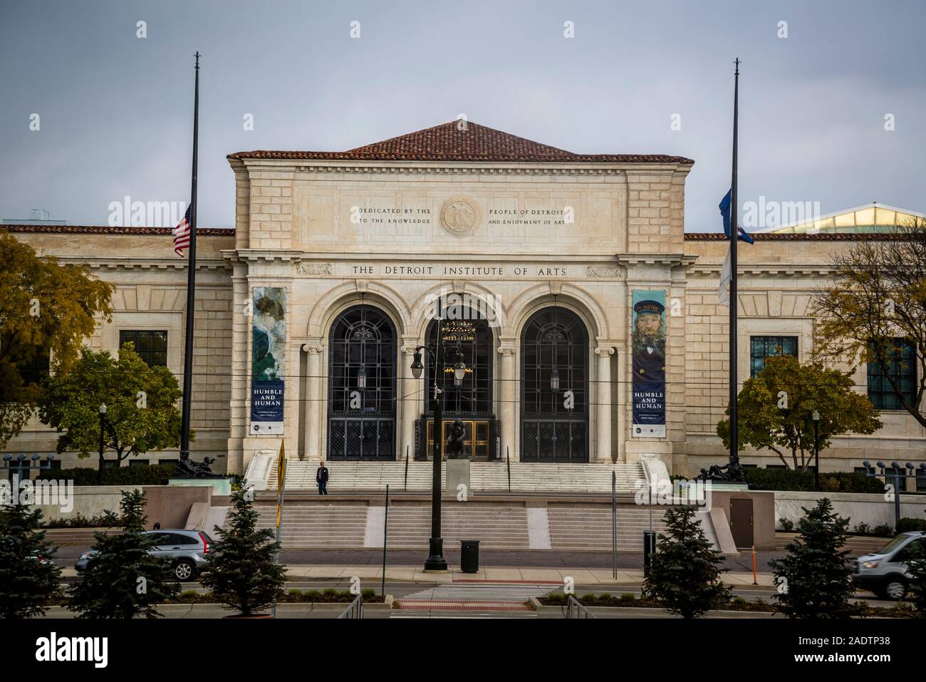 Main facade, Detroit Institute of Arts, (DIA), Detroit, Michigan, USA Stock Photo