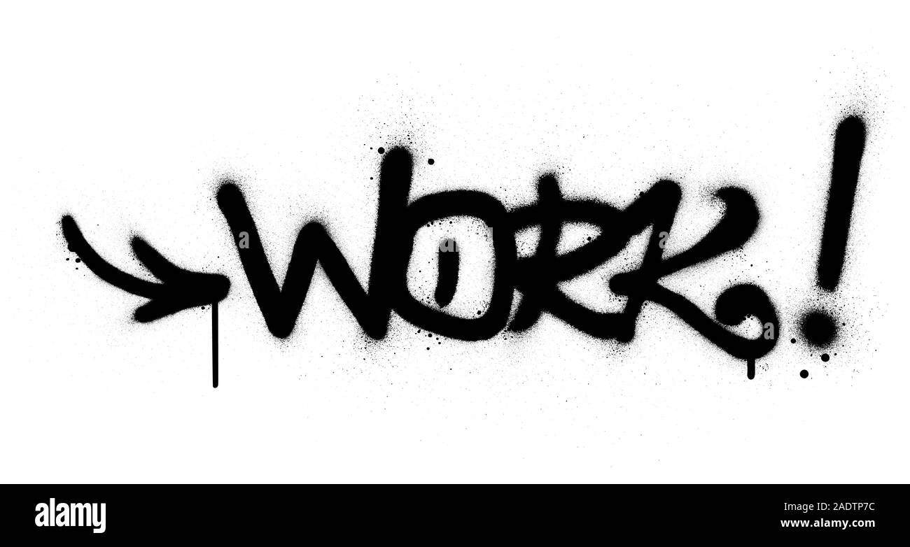 graffiti work word sprayed in black over white Stock Vector Image & Art