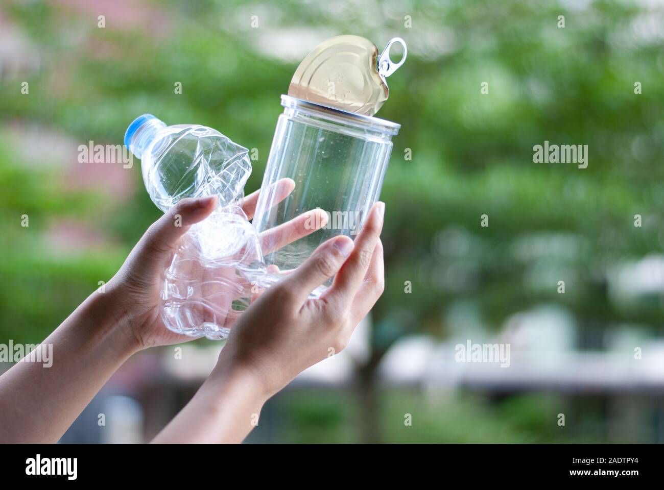 Recycle - Waste plastic bottles Concept of reuse Stock Photo - Alamy