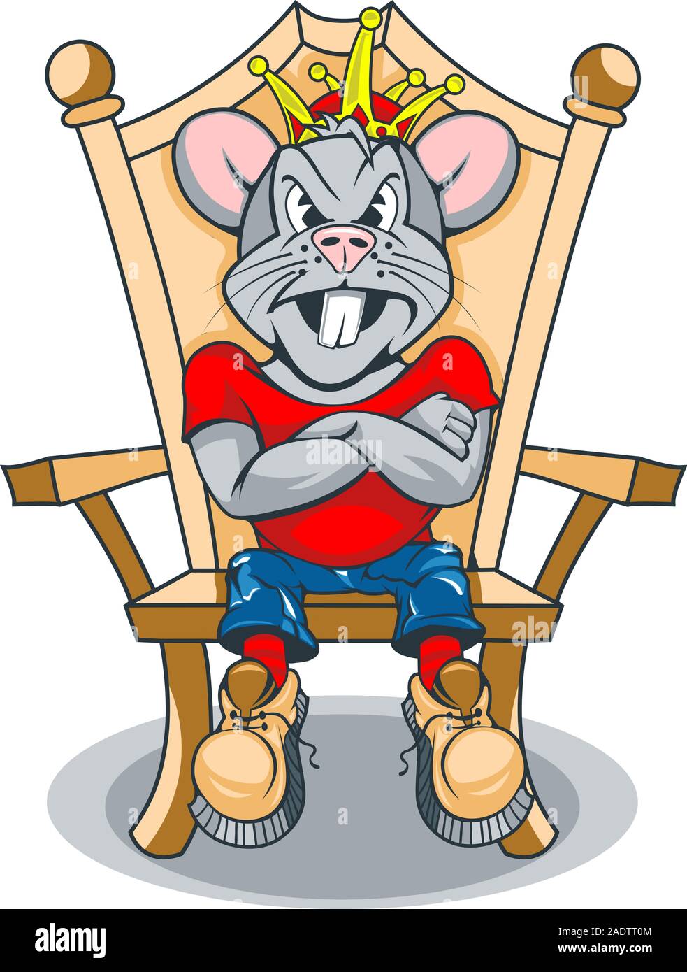 Image of a rat with a crown sitting on a throne