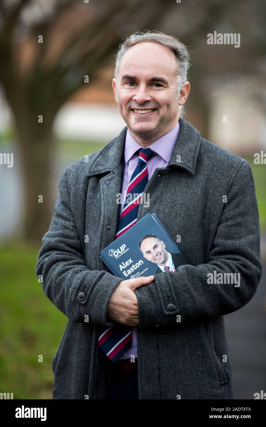 Alex Easton, who is the DUP candidate for North Down in the upcoming general election on December 12. Mr Easton is in a battle for the seat against Alliance Party of Northern Irelands Stephen Farry. Lady Sylvia Hermon served as the Member of Parliament for the constituency between 2001 and 2019 and chose not to rerun for another term. Stock Photo