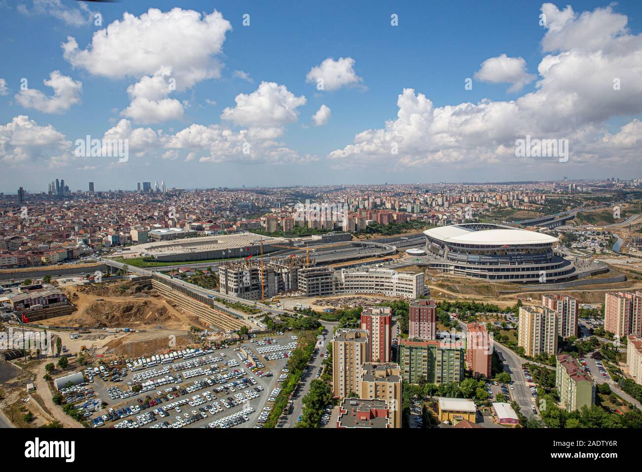 Istanbul, Turkey - June 10, 2013; Ali Sami Yen Sports Complex Turk Telekom Stadium Istanbul Shooting from the helicopter. Stock Photo