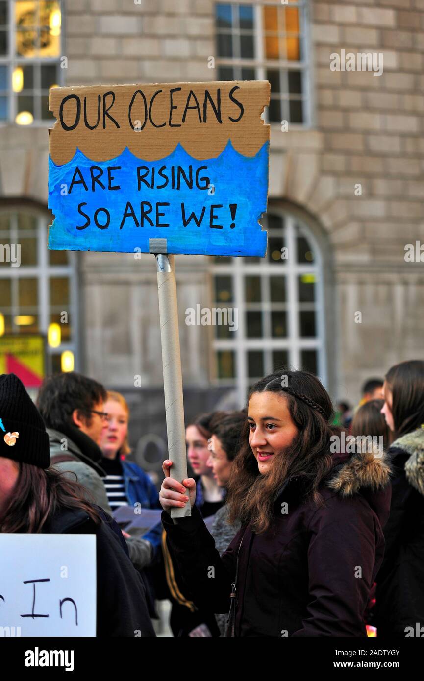 Environment Protest Manchester Young climate change protestors on a friday afternoon in St Peter's ...