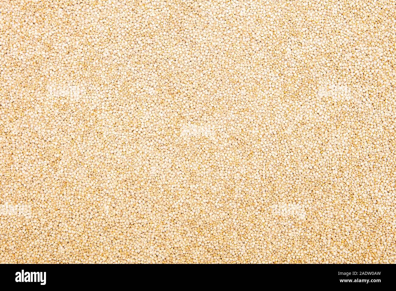 Topview background, uncooked and raw quinoa seeds, grain Stock Photo