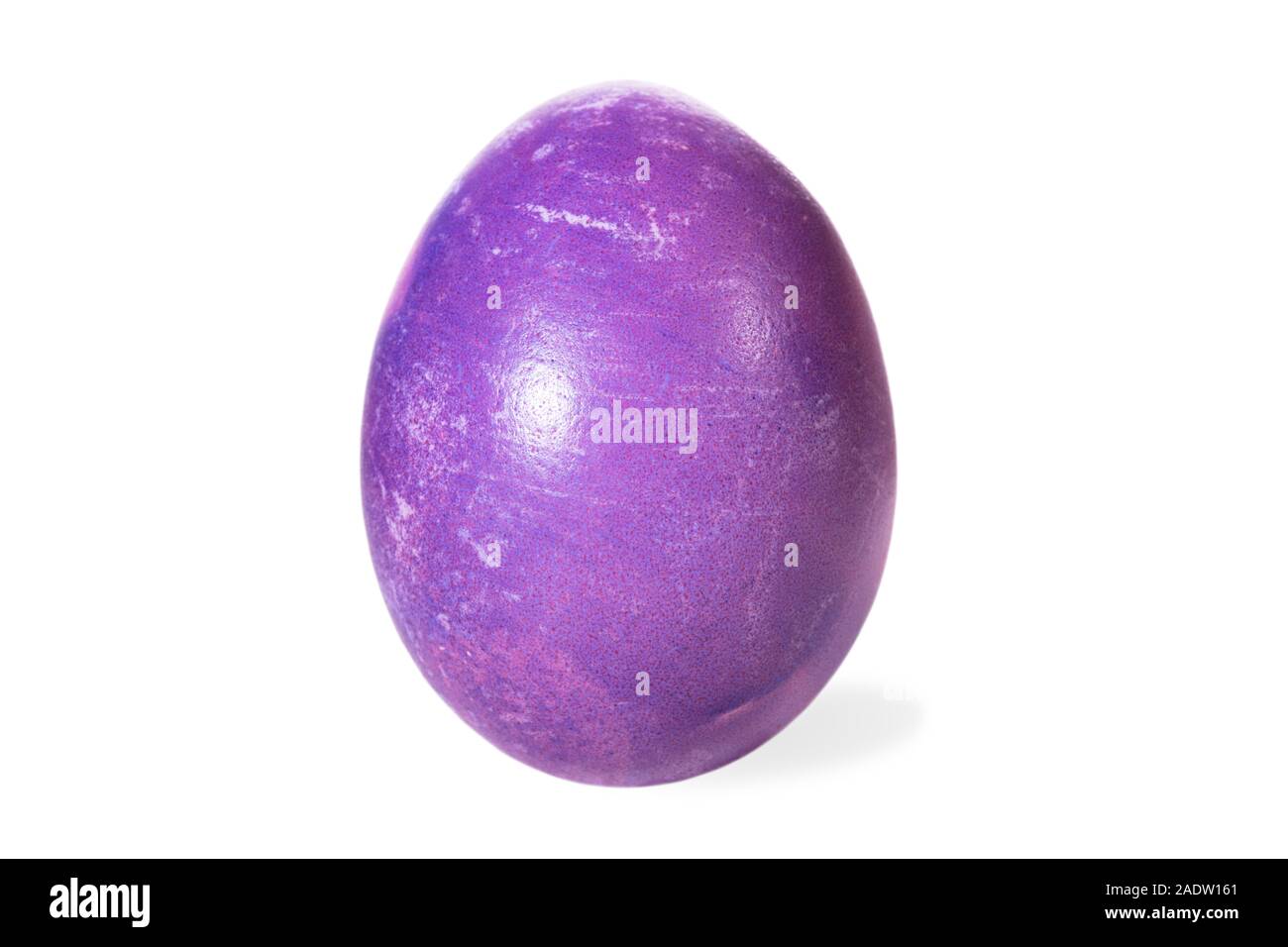 one purple colored easter egg, isolated on white Stock Photo