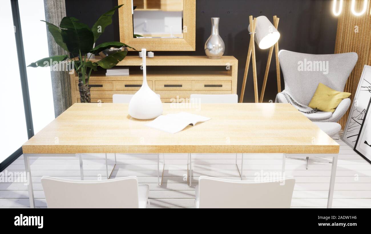 Modern design living room interior in Scandinavian style . 3D rendering ...
