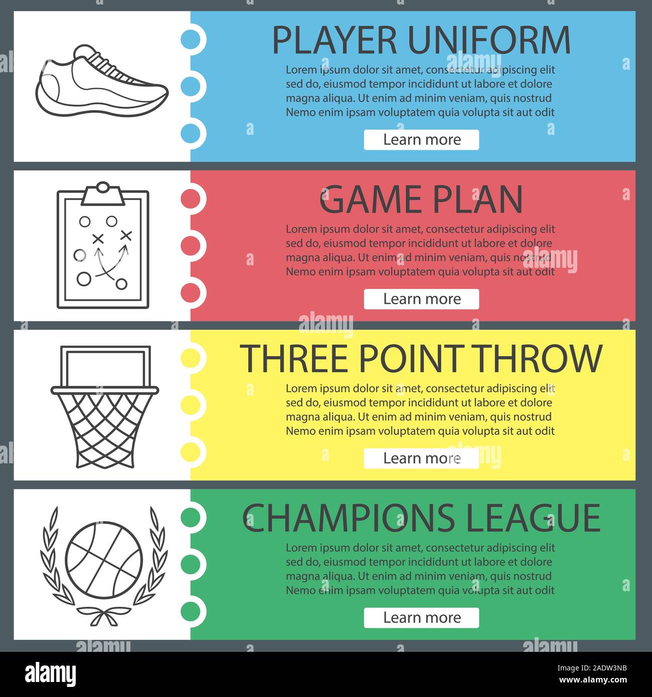 Basketball Banner Templates Set Ball In Laurel Wreath Hoop