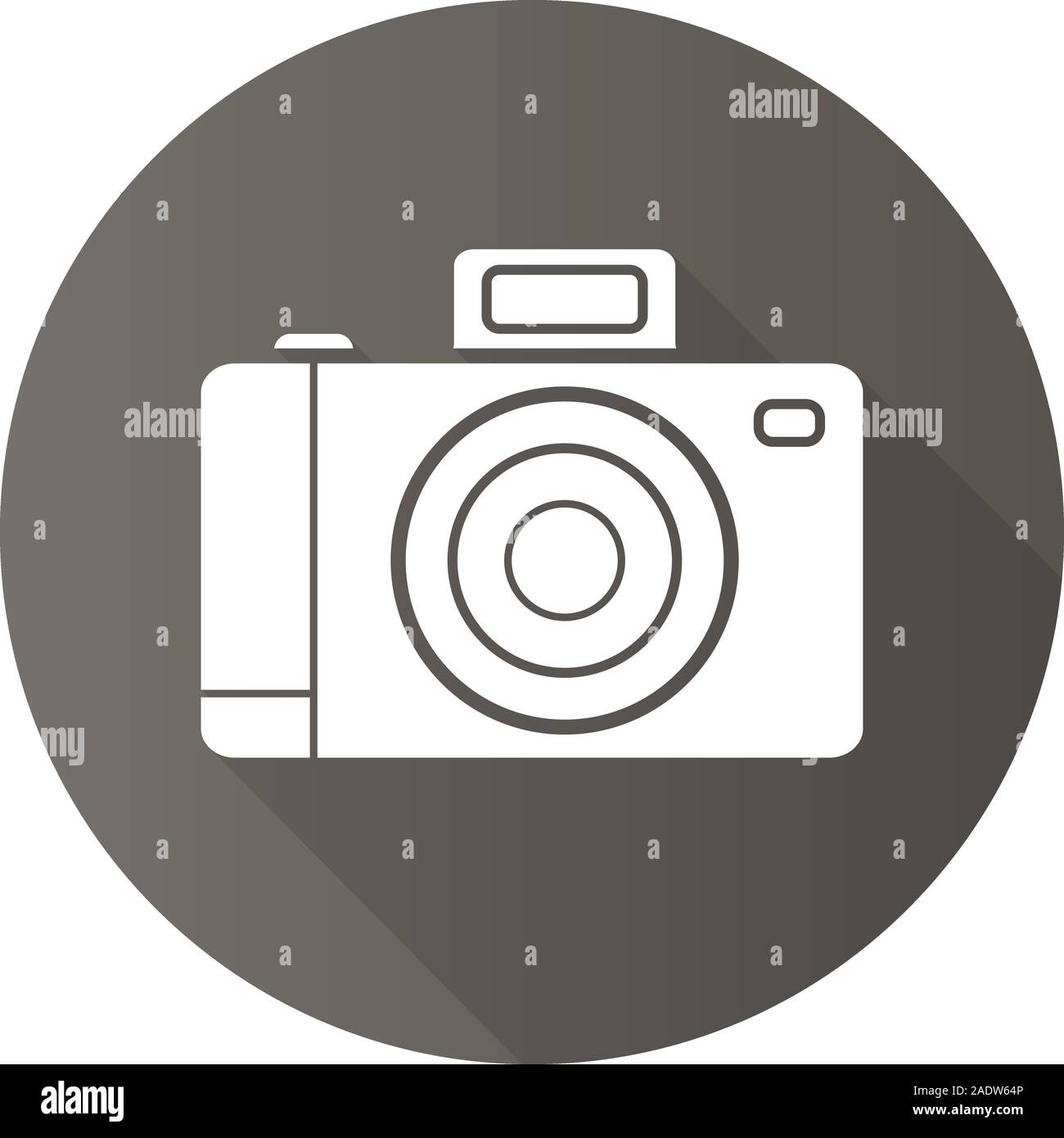 Photo camera flat design long shadow icon. Slr photocamera. Vector ...