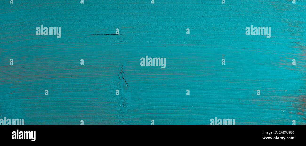 Panoramic turquoise wooden textured background Stock Photo