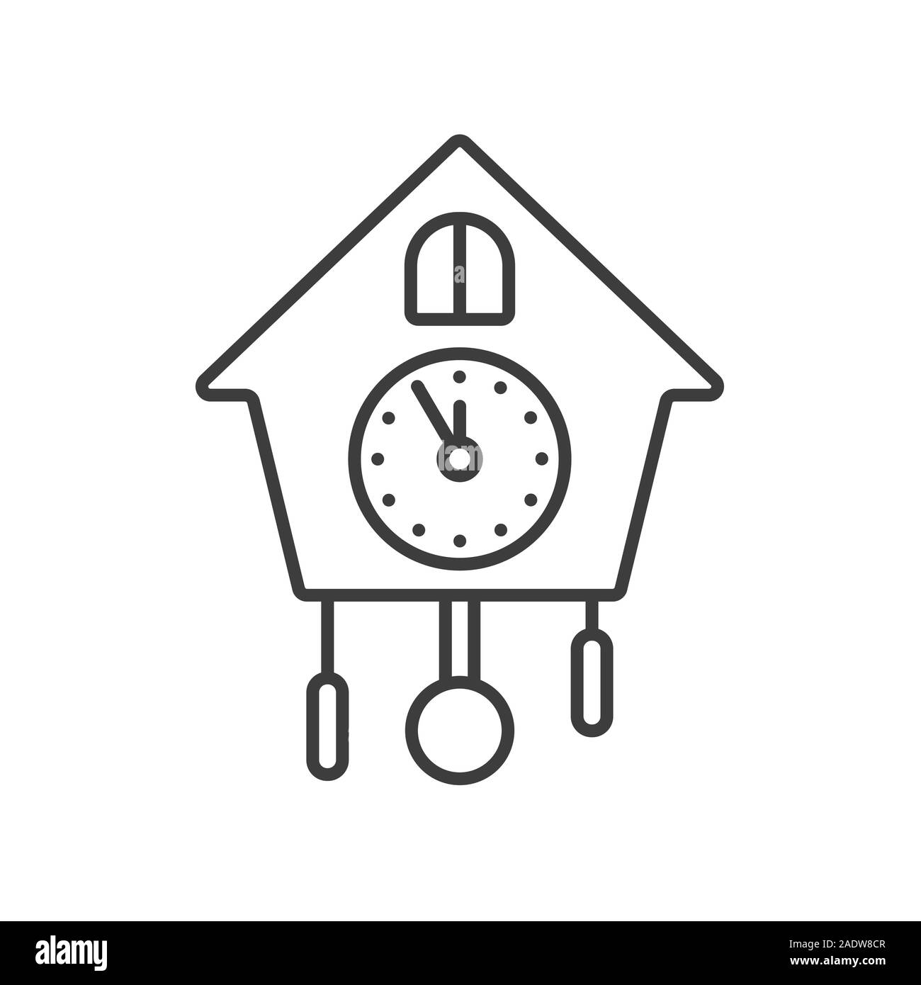Wall clock linear icon. Thin line illustration. Contour symbol. Vector ...