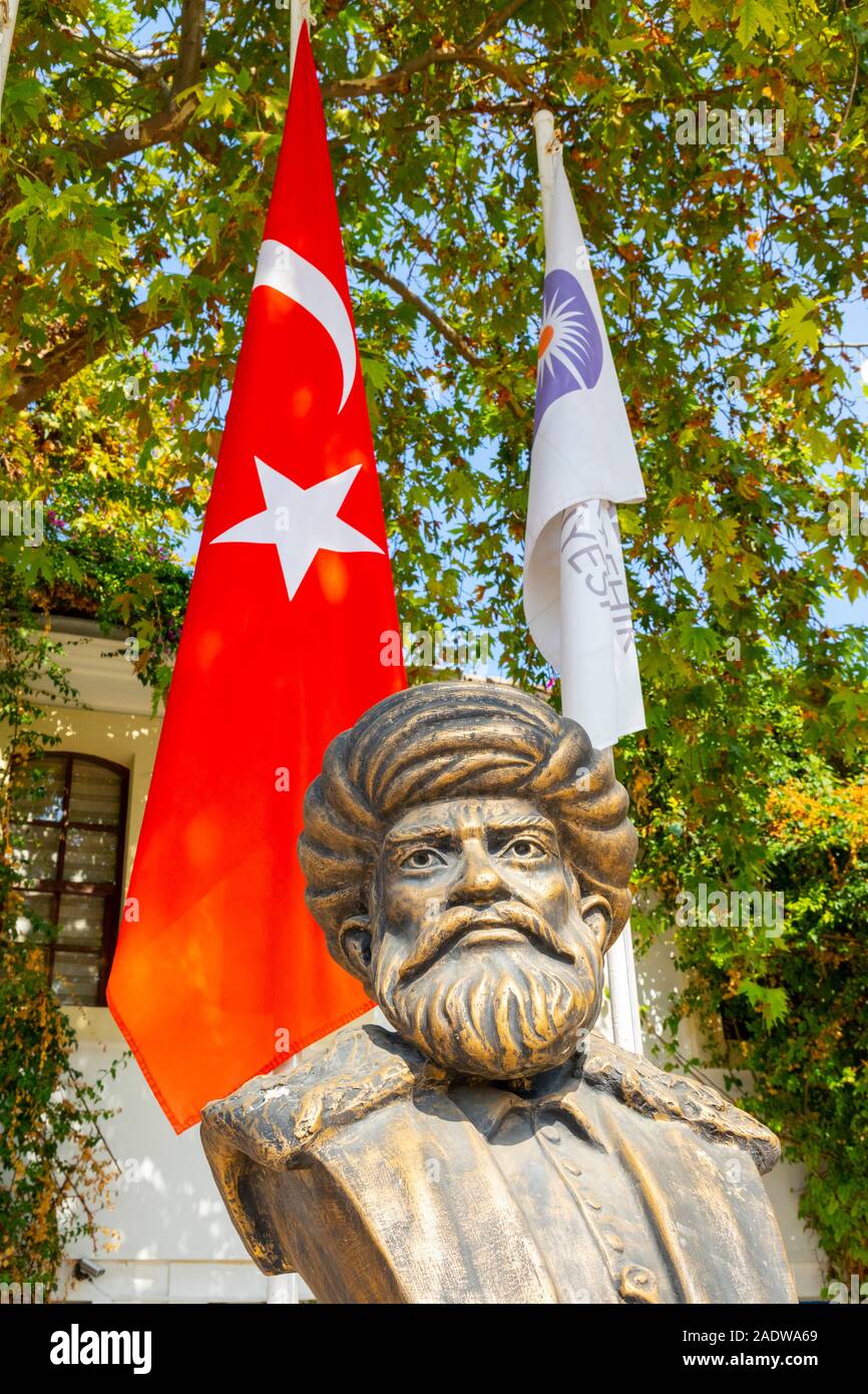 Statue of Hayreddin Barbarossa, Antalya, Turkey Stock Photo