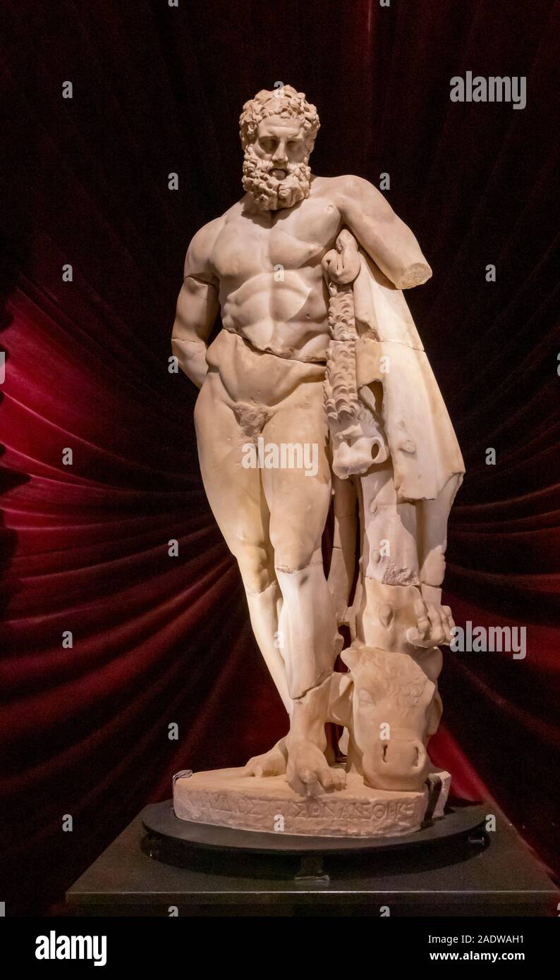 Statue of Herakles, Antalya Archeological Museum, Antalya, Turkey Stock
