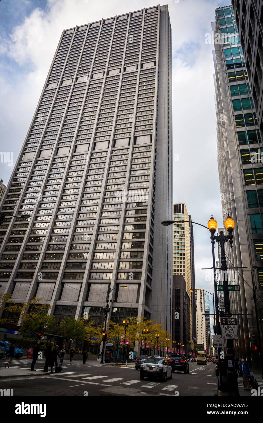 Chase Tower, the tallest skyscraper in the Chicago Loop area, The building is also the headquarters of Exelon, Exelon Plaza, Chicago, Illinois, USA Stock Photo