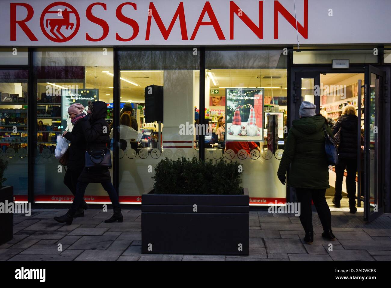 Entrance of a Rossmann Store. The Rossmann GmbH commonly known as Rossmann  Drogeria Parfumeria Cosmetic Shop is the second largest drugstore chain bas  Stock Photo - Alamy