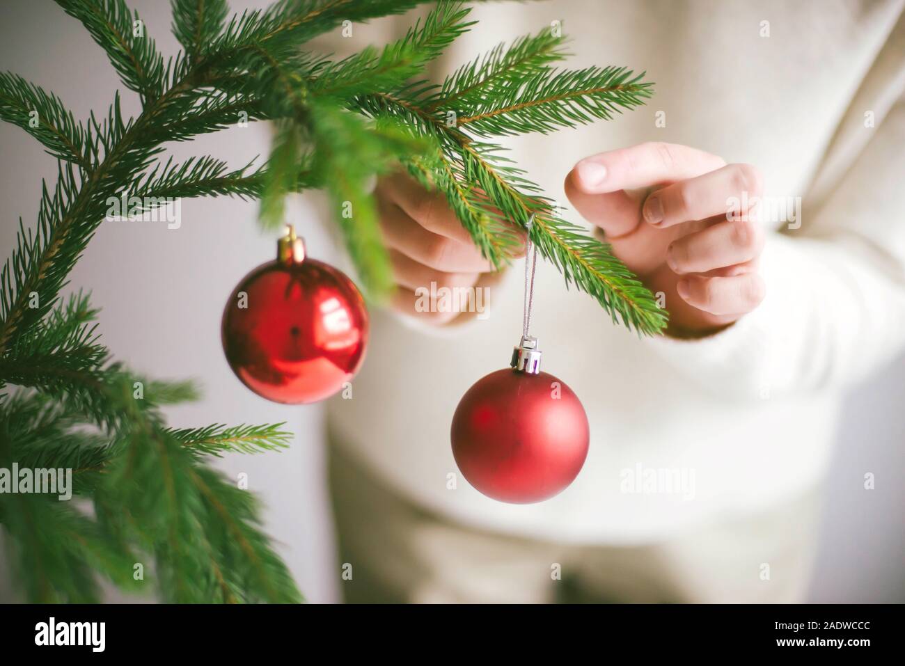 Christmas tree woman detail hi-res stock photography and images - Alamy