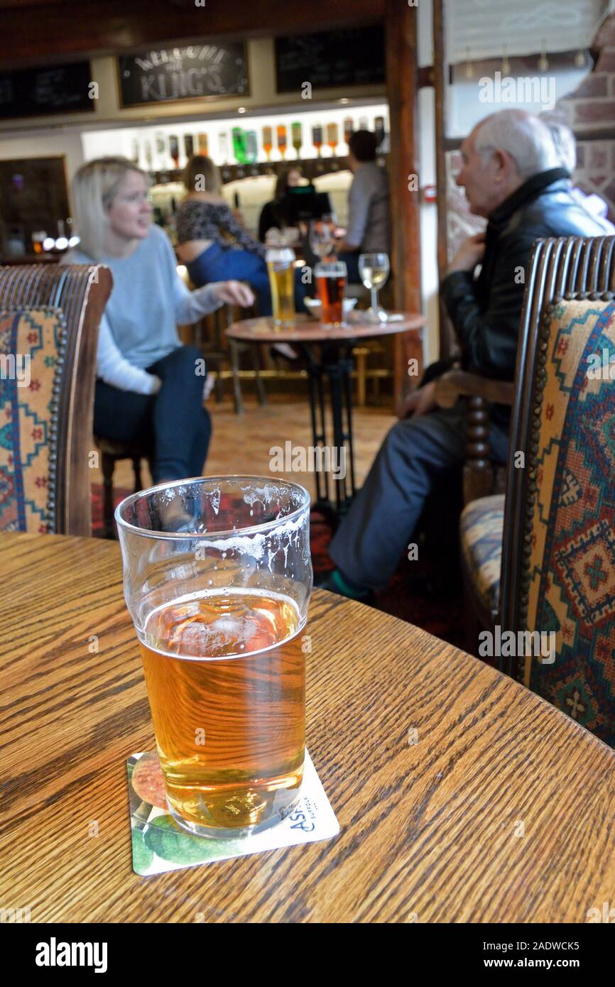 A drink at the local. Customers at the King's Arms pub in Watton, Norfolk Stock Photo