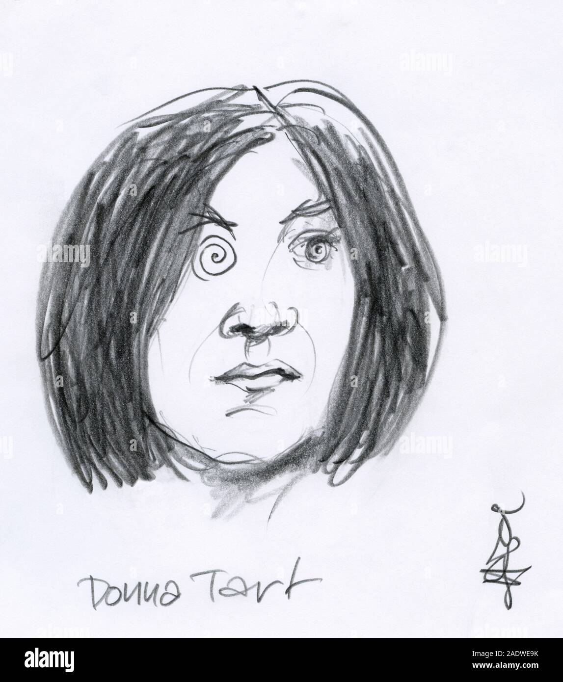 Pencil Drawing of Donna Tart Stock Photo