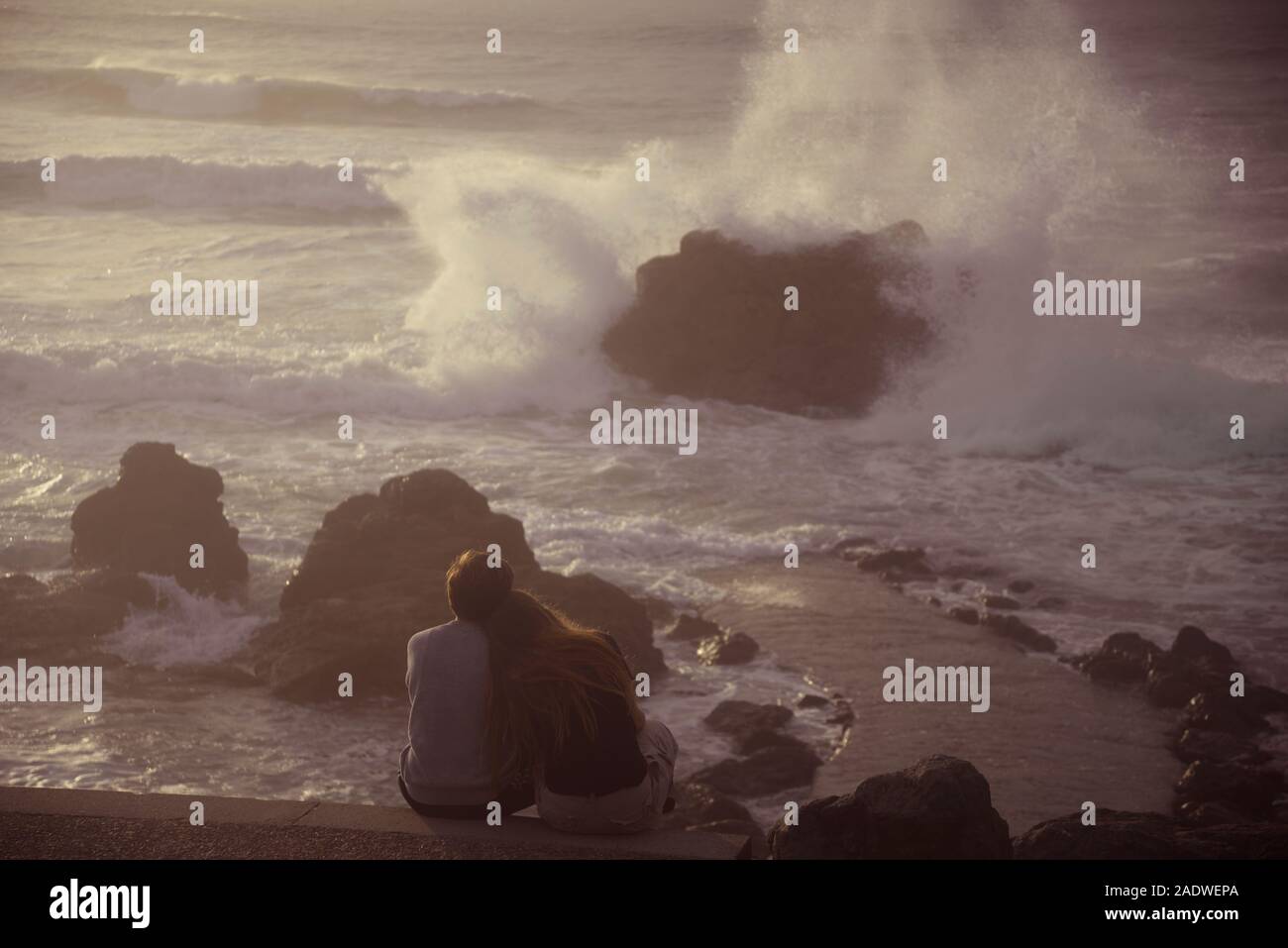 Romance on the Basque Coast, south-west France. Stock Photo