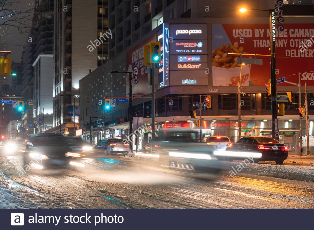 Toronto Ontario Canada December 1 2019 Motion Blur Of Cars In