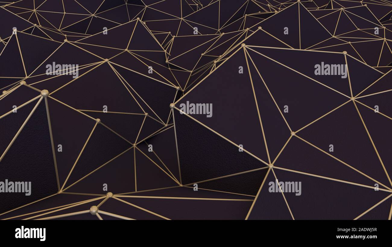 Black abstract 3d background with triangles and structure.3d rendering ...