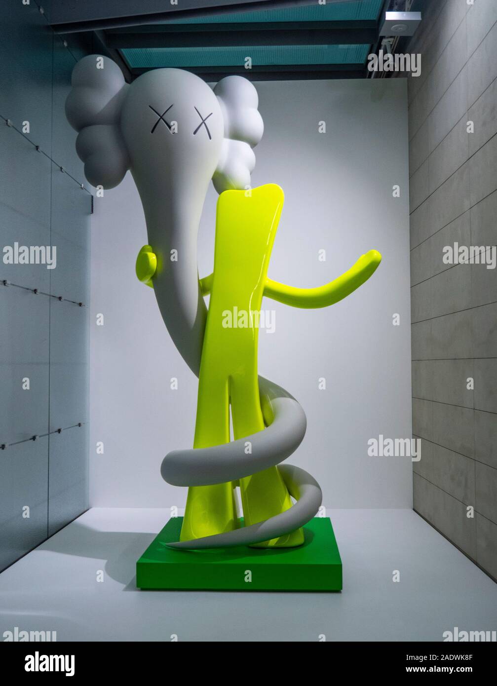Born to Bend by Brian Donnelly aka KAWS sculptor and graffiti artist exhibition at National Gallery of Victoria NGV Melbourne Australia. Stock Photo