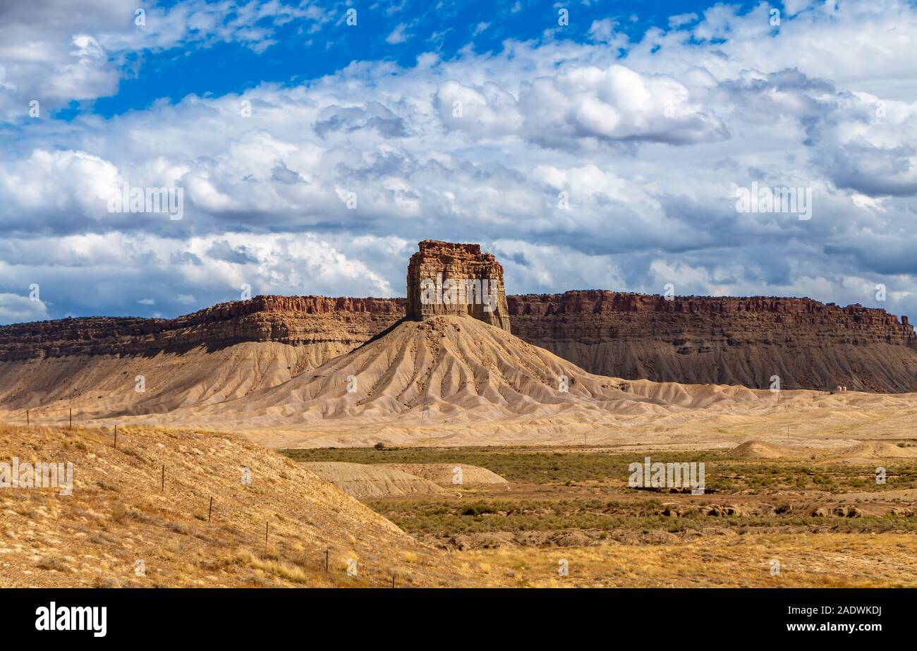 Desert Butte In The  Southwest USA  near the four corners area of AZ, CO, UT, & NM. Stock Photo