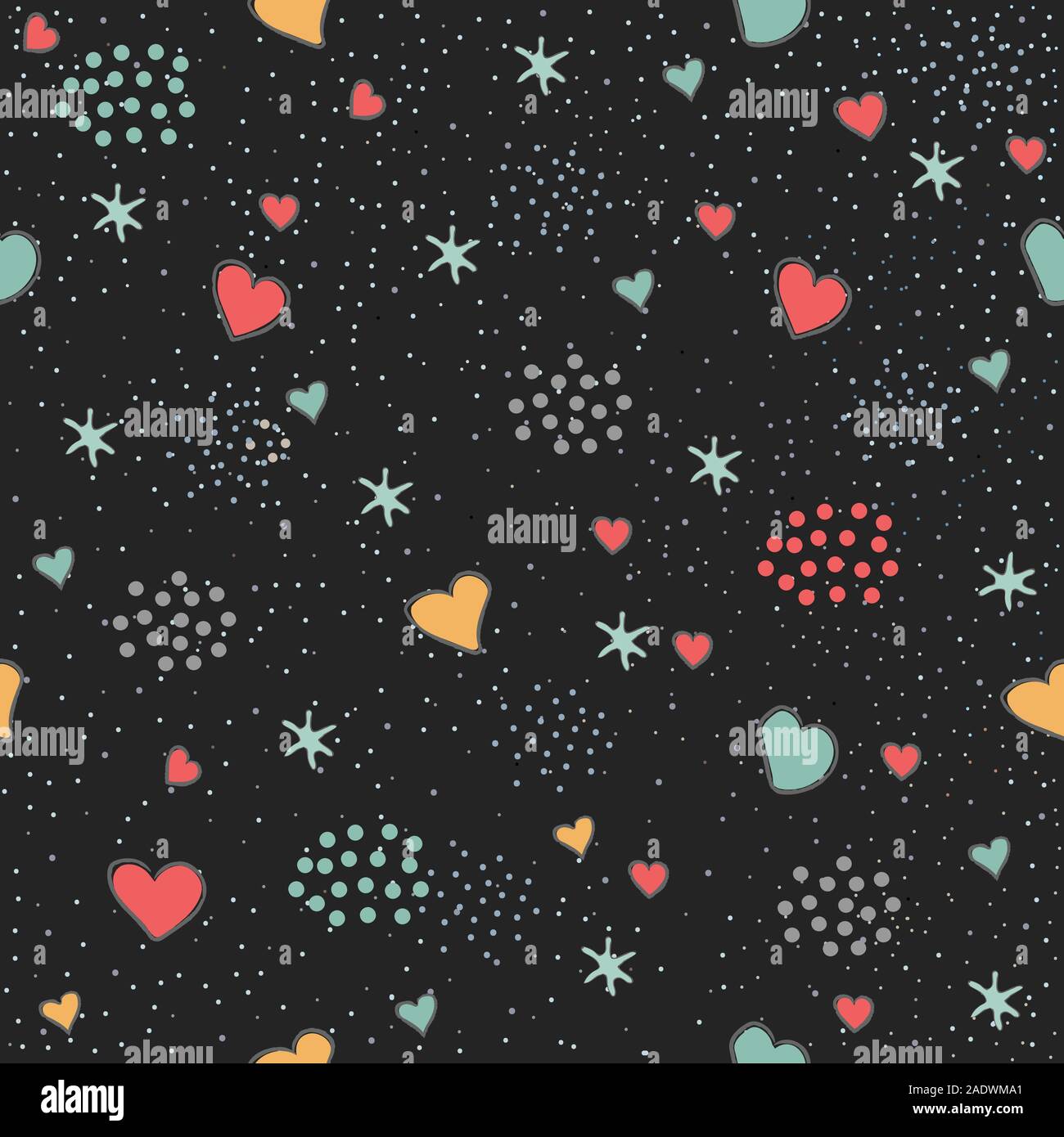 Heart Abstract Seamless Pattern. Modern Digital Design Stock Vector ...