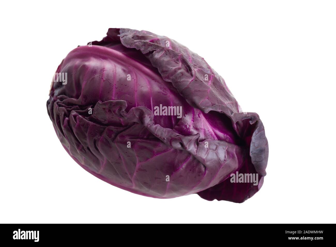 Fresh organic red pointed cabbage isolated on white background close up Stock Photo