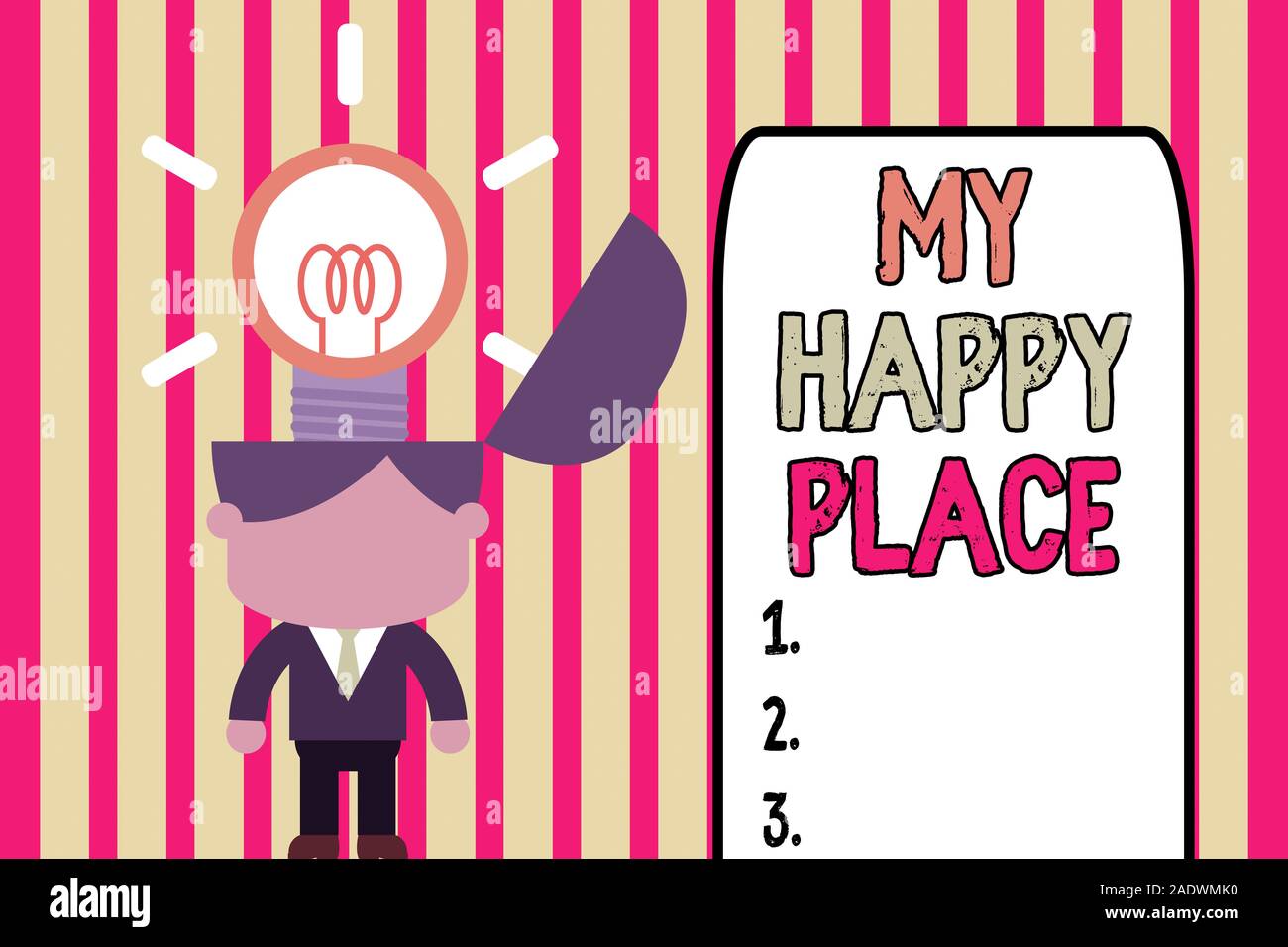 Writing Note Showing My Happy Place Business Concept For Space
