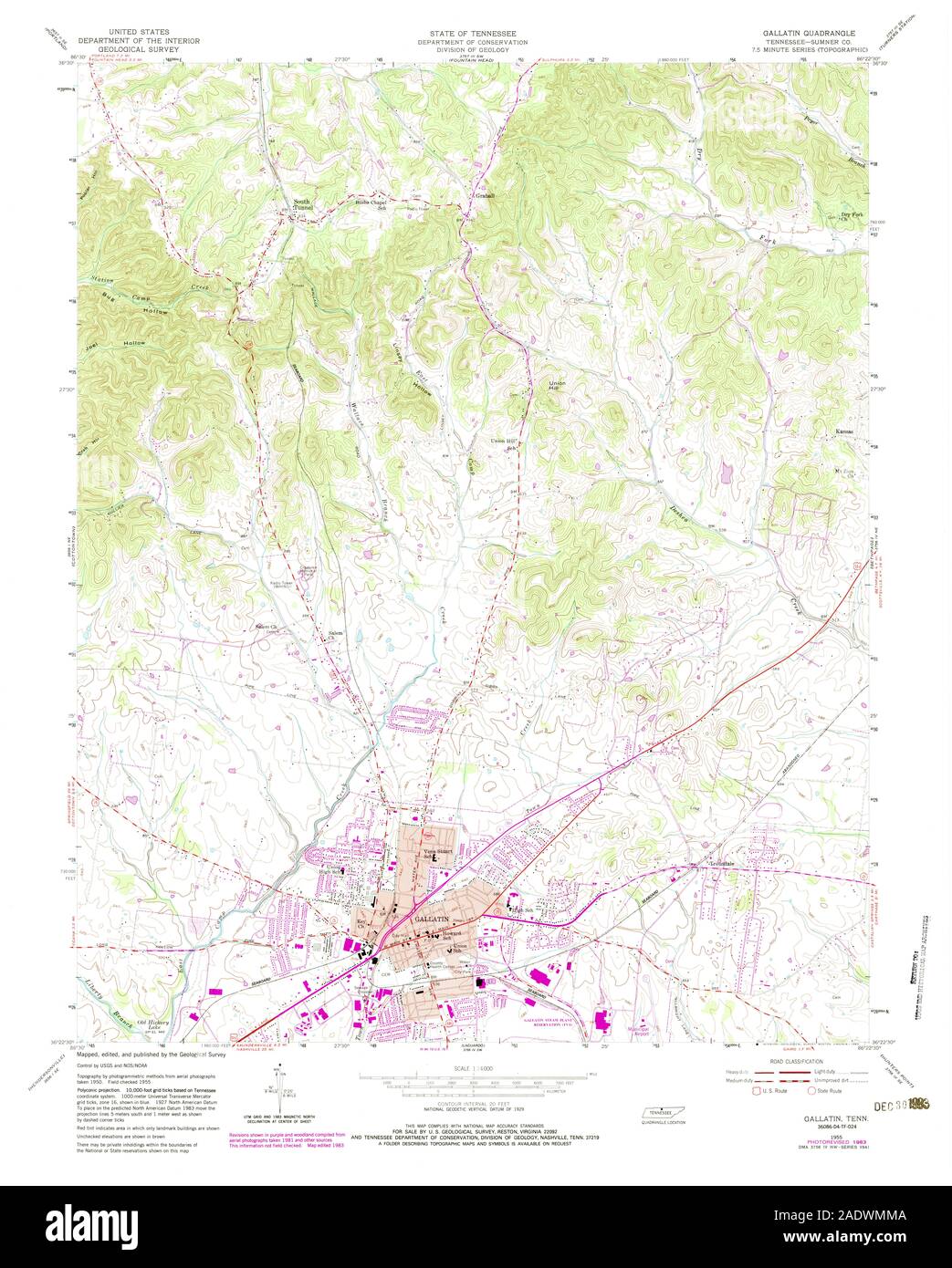 Map Of Gallatin Cut Out Stock Images Pictures Alamy   Usgs Topo Map Tennessee Tn Gallatin 149888 1955 24000 Restoration 2ADWMMA 