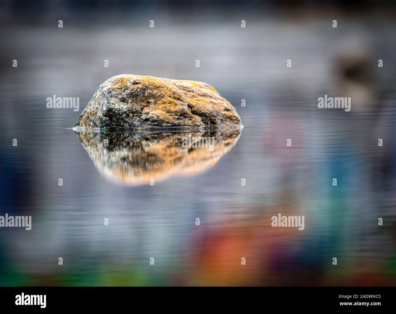 rock with paint in abandoned industry site Stock Photo