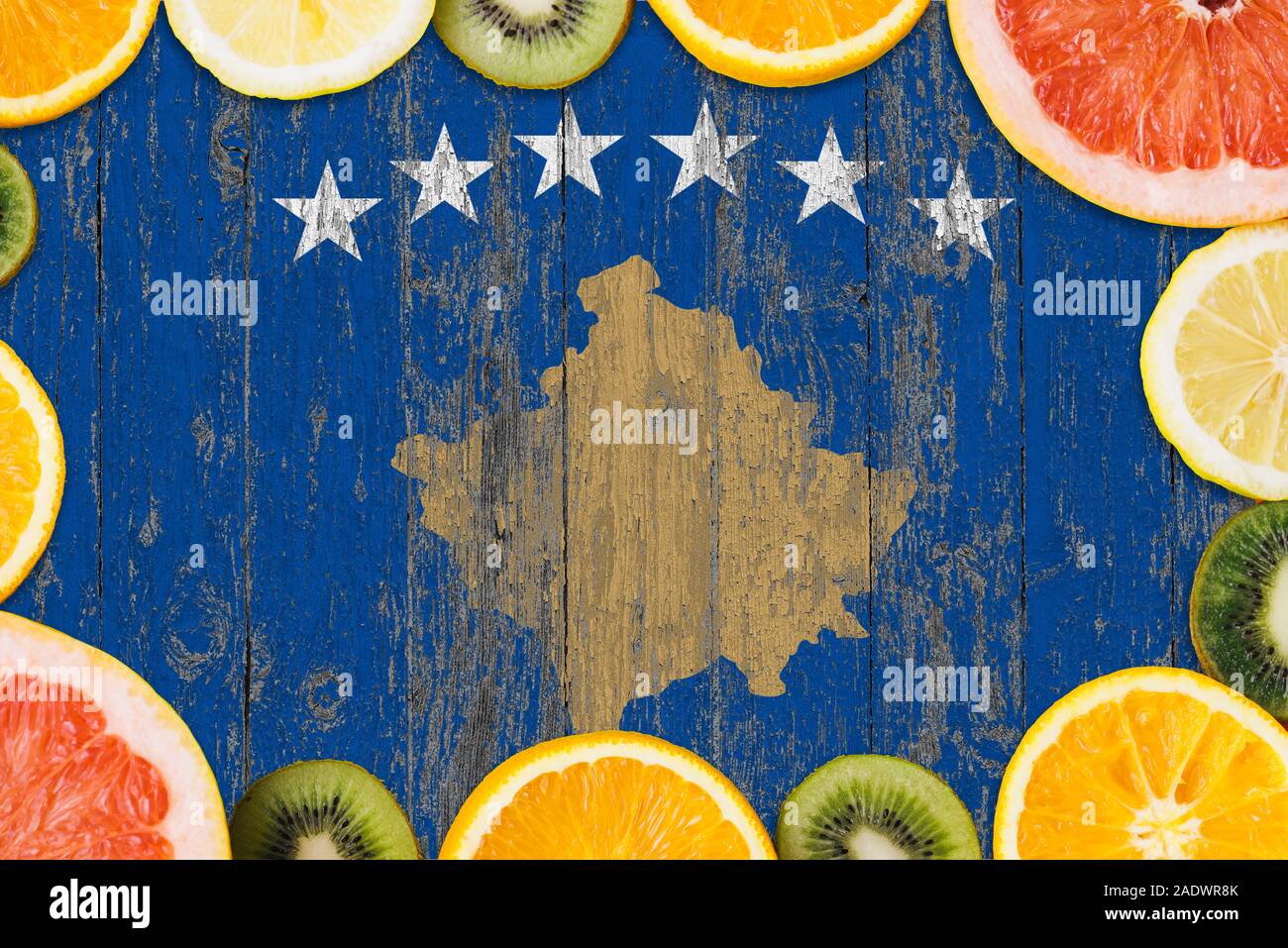 Kosovo food concept. Fresh fruits from traditional gardens. Cooking