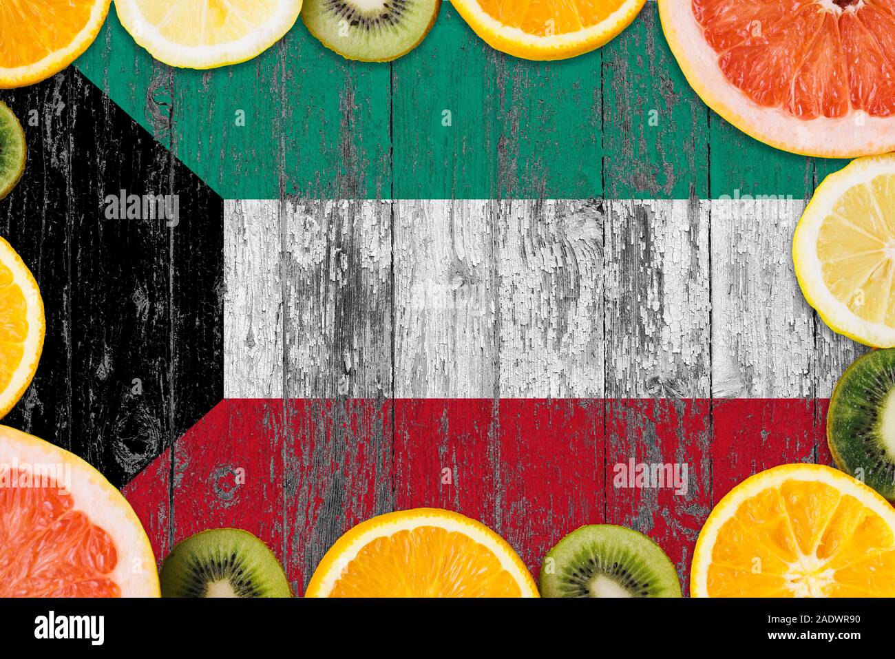 Kuwait food concept. Fresh fruits from traditional gardens. Cooking