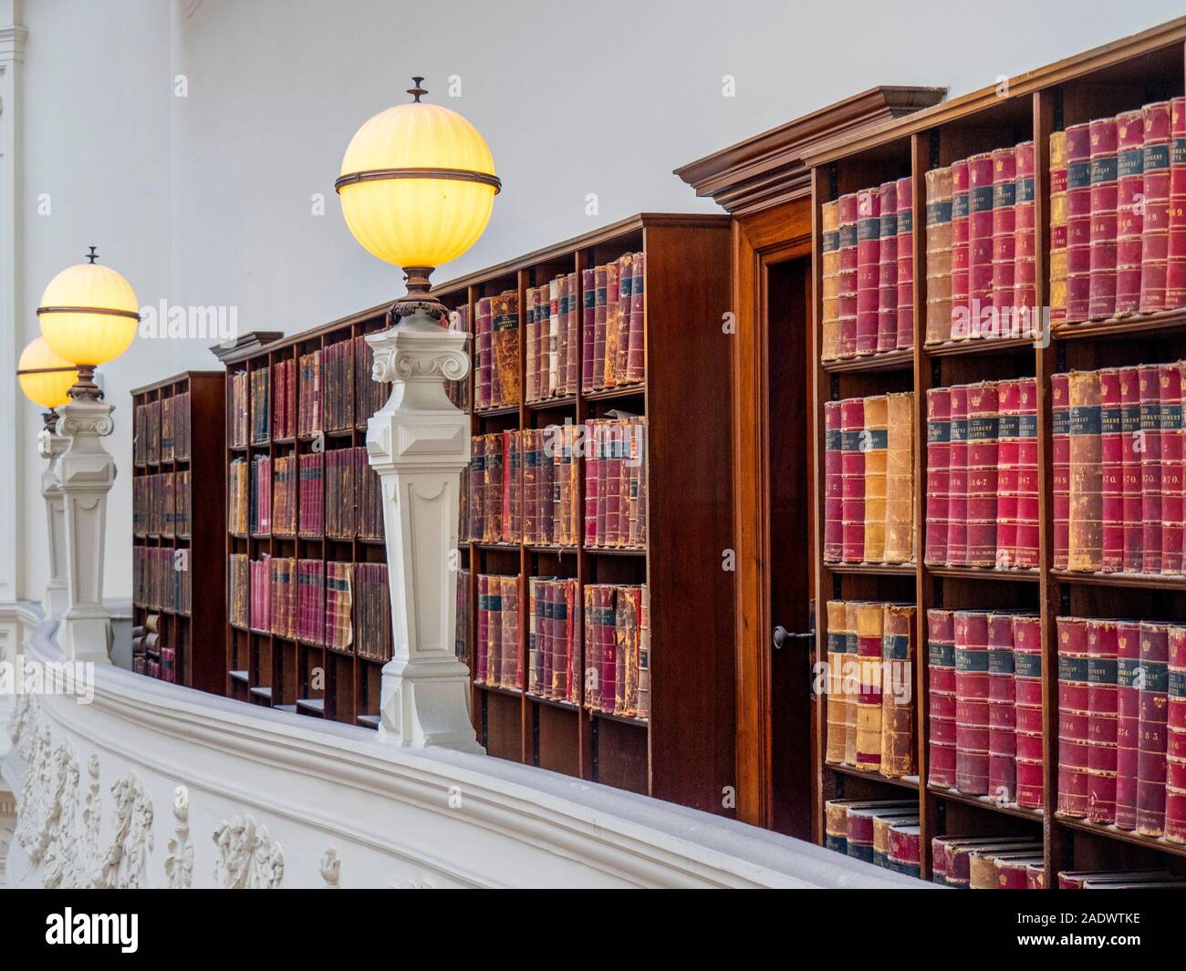 Bookcases full of books in the La Trobe Reading Room of the State Library Victoria Melbourne