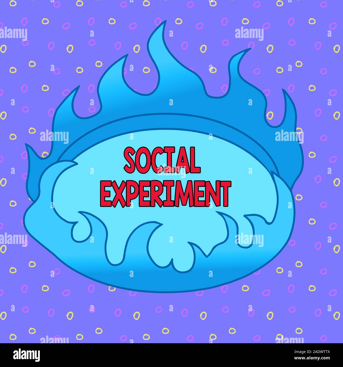 Conceptual hand writing showing Social Experiment. Concept meaning the research project conducted with huanalysis subjects Asymmetrical uneven shaped Stock Photo