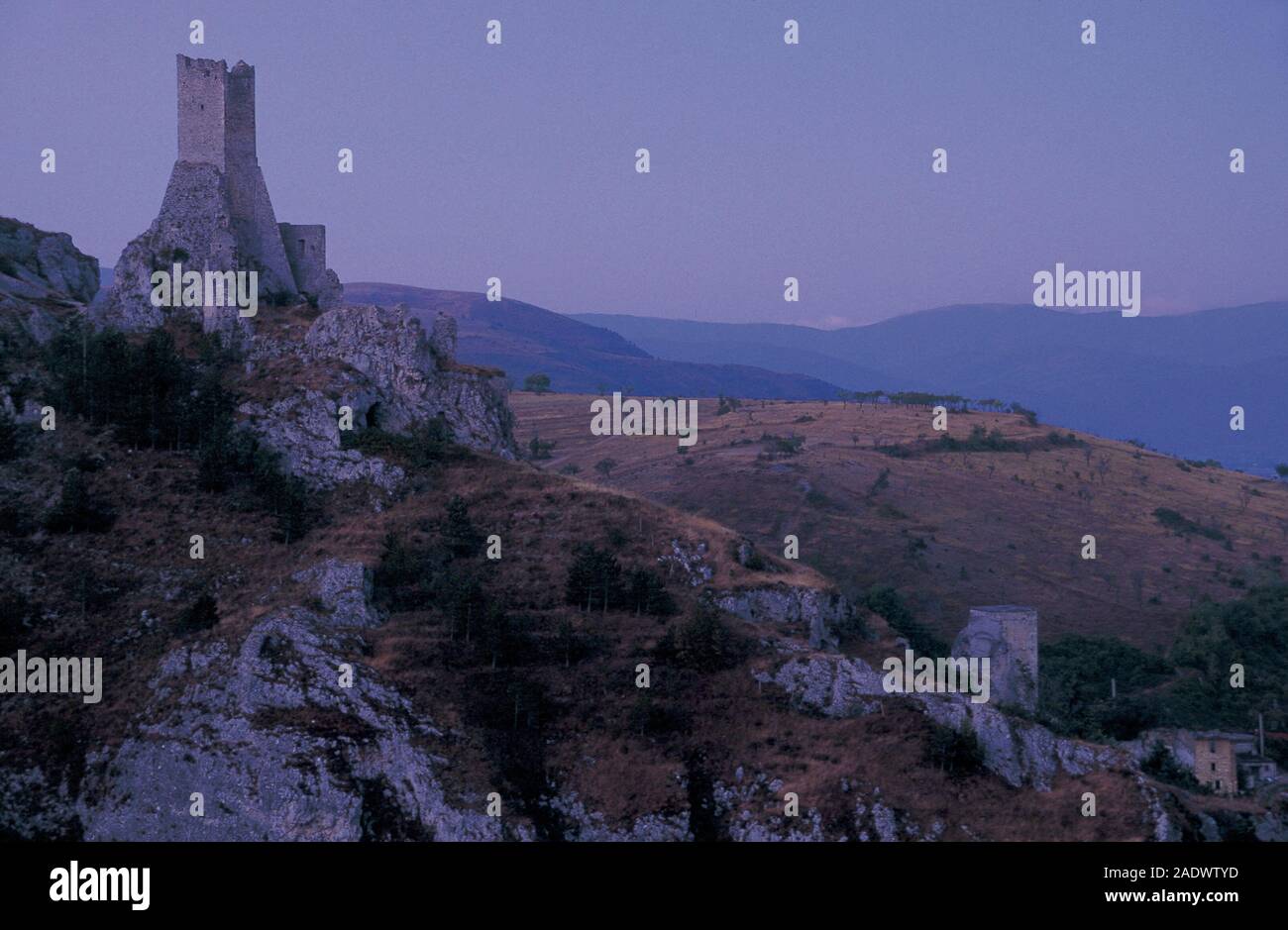 italy, abruzzo, pescina, ruins of the castle Stock Photo