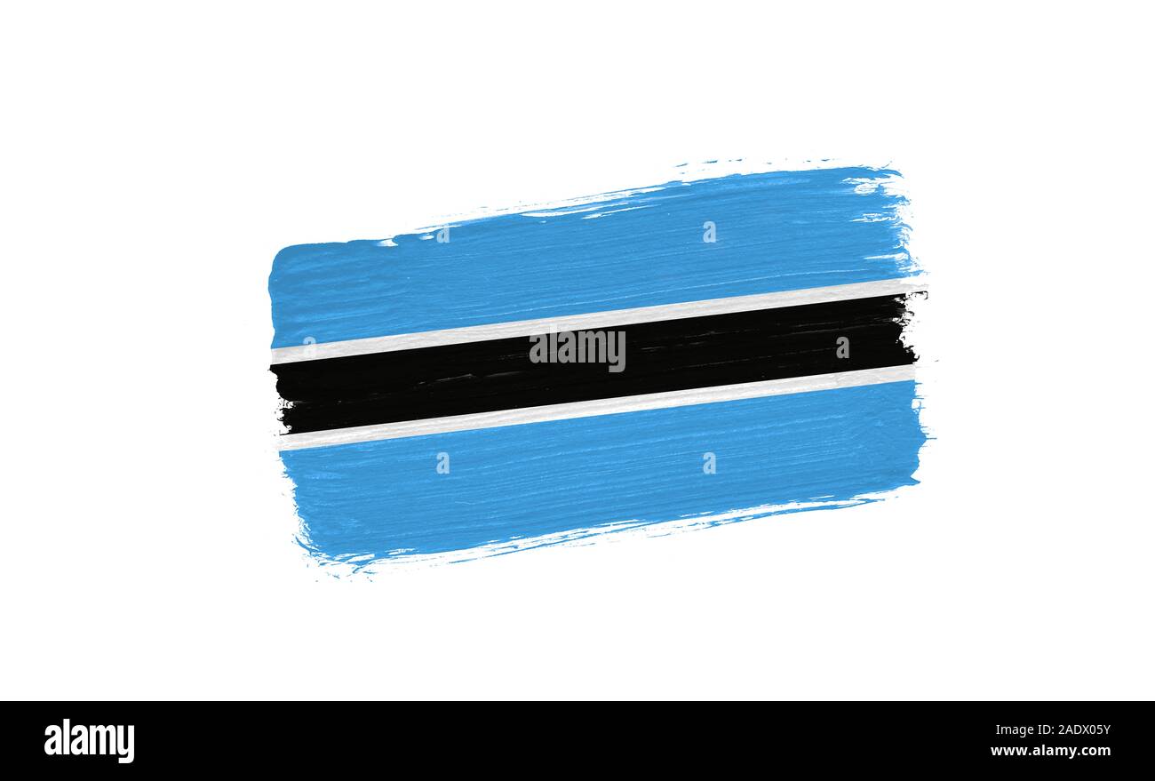 brush painted flag of Botswana isolated on white background Stock Photo ...