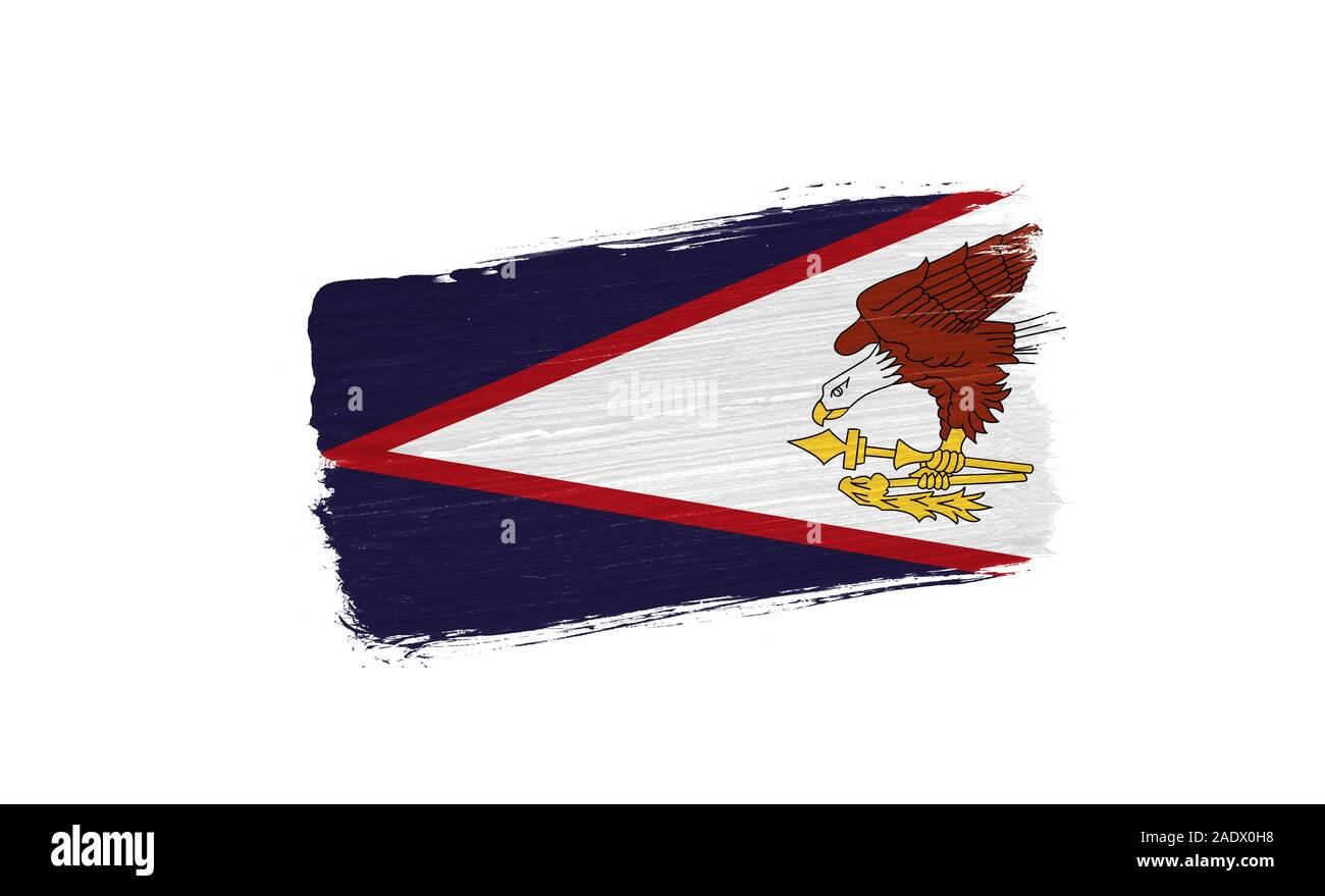 brush painted flag of American Samoa isolated on white background Stock ...