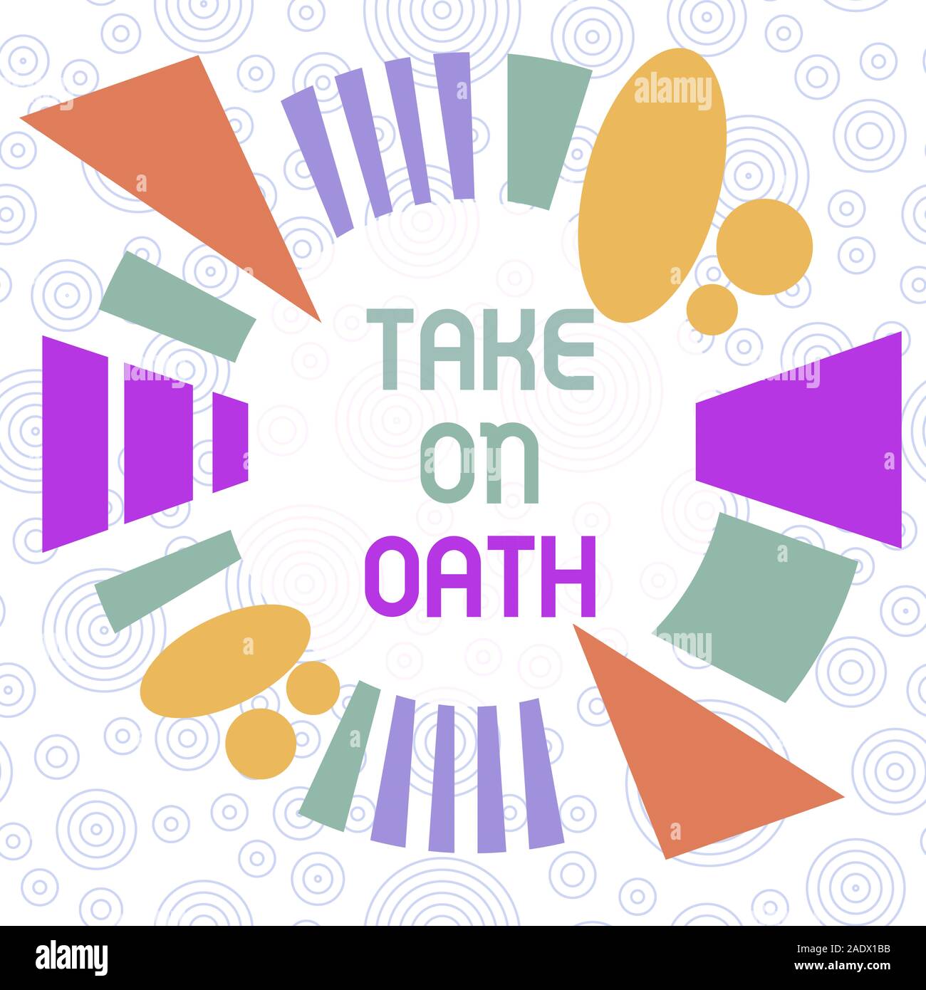 Conceptual hand writing showing Take On Oath. Concept meaning A solemn