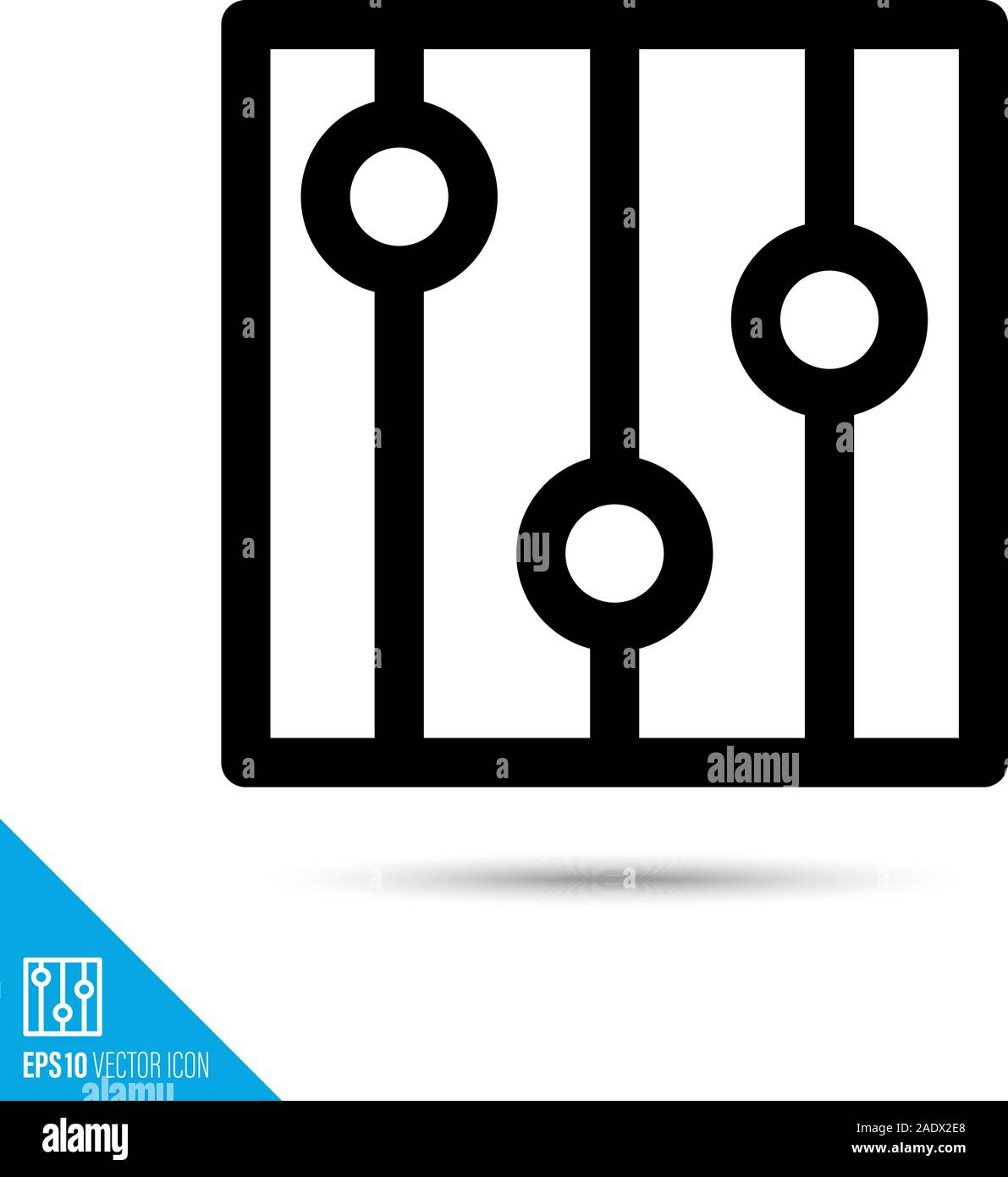 Control panel line icon. Preferences or settings vector symbol. User interface pictogram for web and apps. Stock Vector