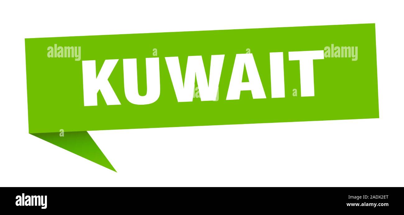 Kuwait sticker. Green Kuwait signpost pointer sign Stock Vector Image