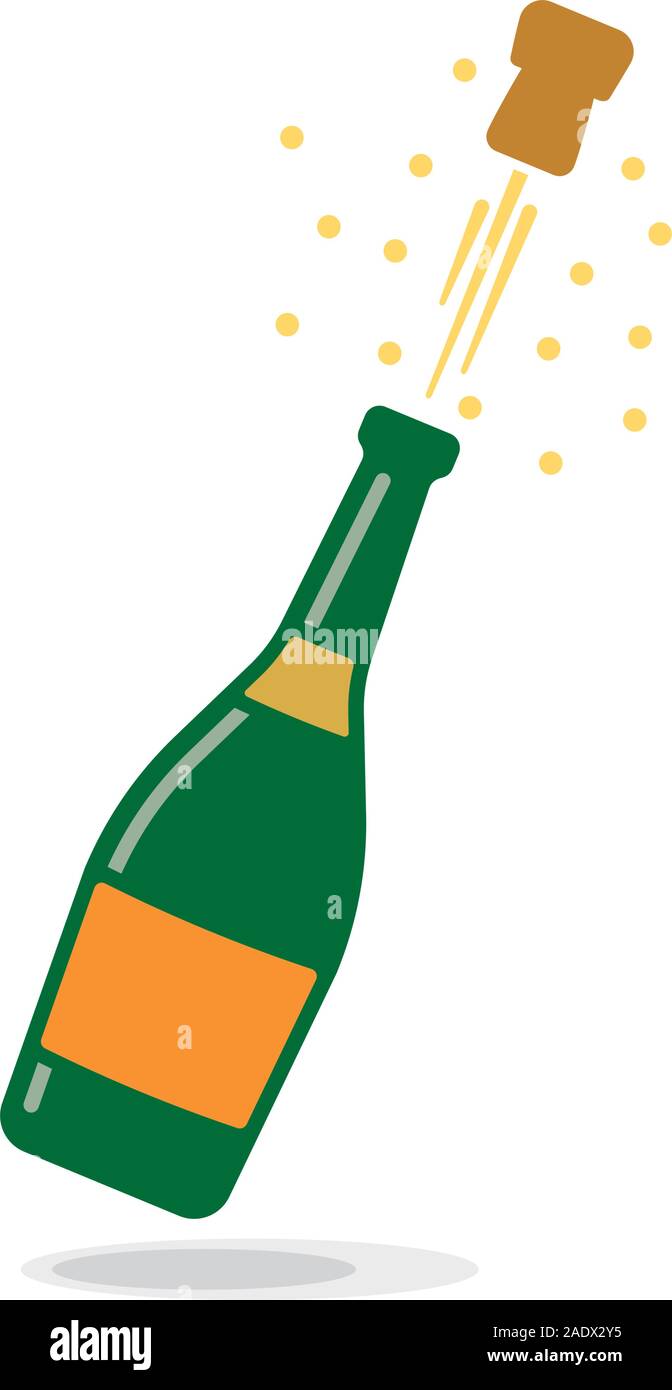 popping champagne bottle isolated cartoon vector illustration Stock Vector  Image & Art - Alamy