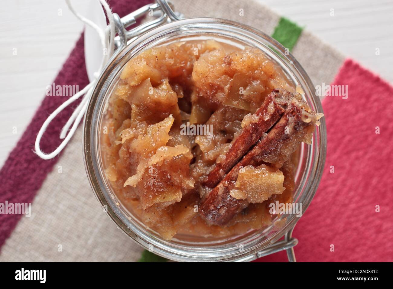 Apple, cinnamon and ginger compote recipe steps Stock Photo Alamy