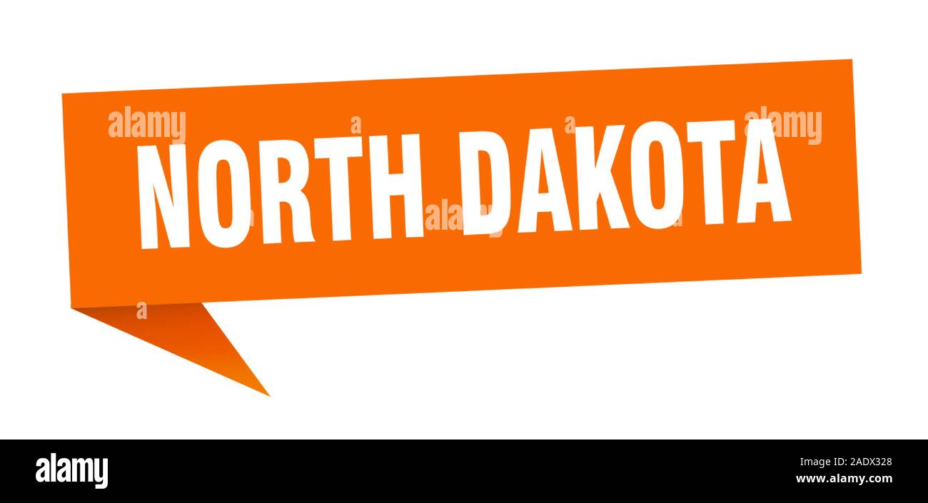 North Dakota sticker. Orange North Dakota signpost pointer sign Stock Vector