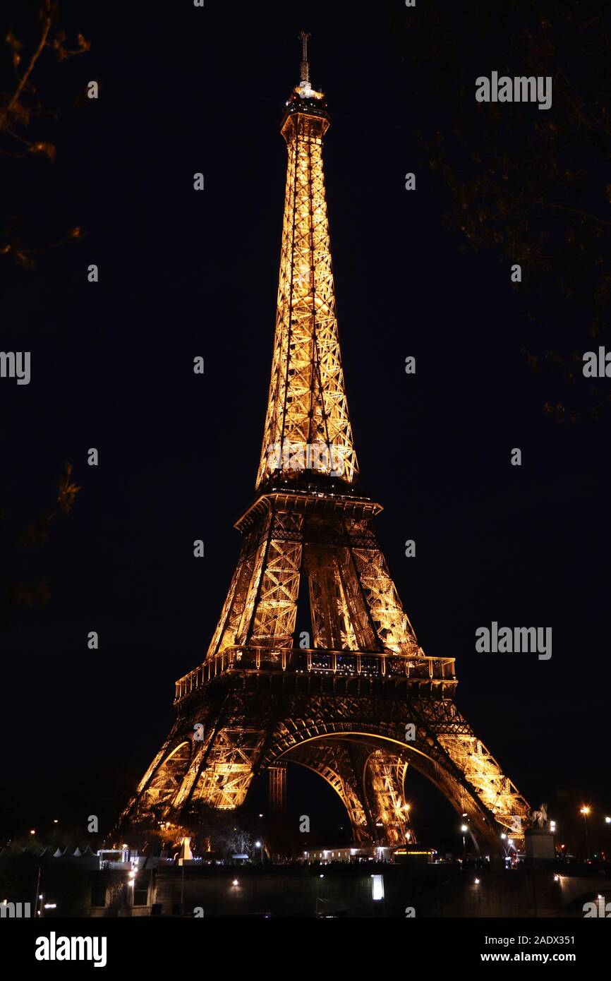 Eiffel Tower Lights Stock Photo