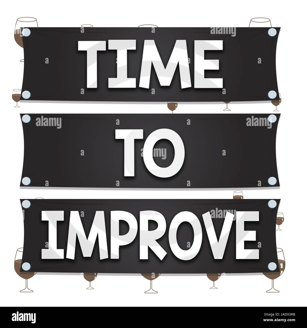 Text sign showing Time To Improve. Business photo text telling someone to develop himself Study hard Courses Wooden panel attached nail colorful backg Stock Photo