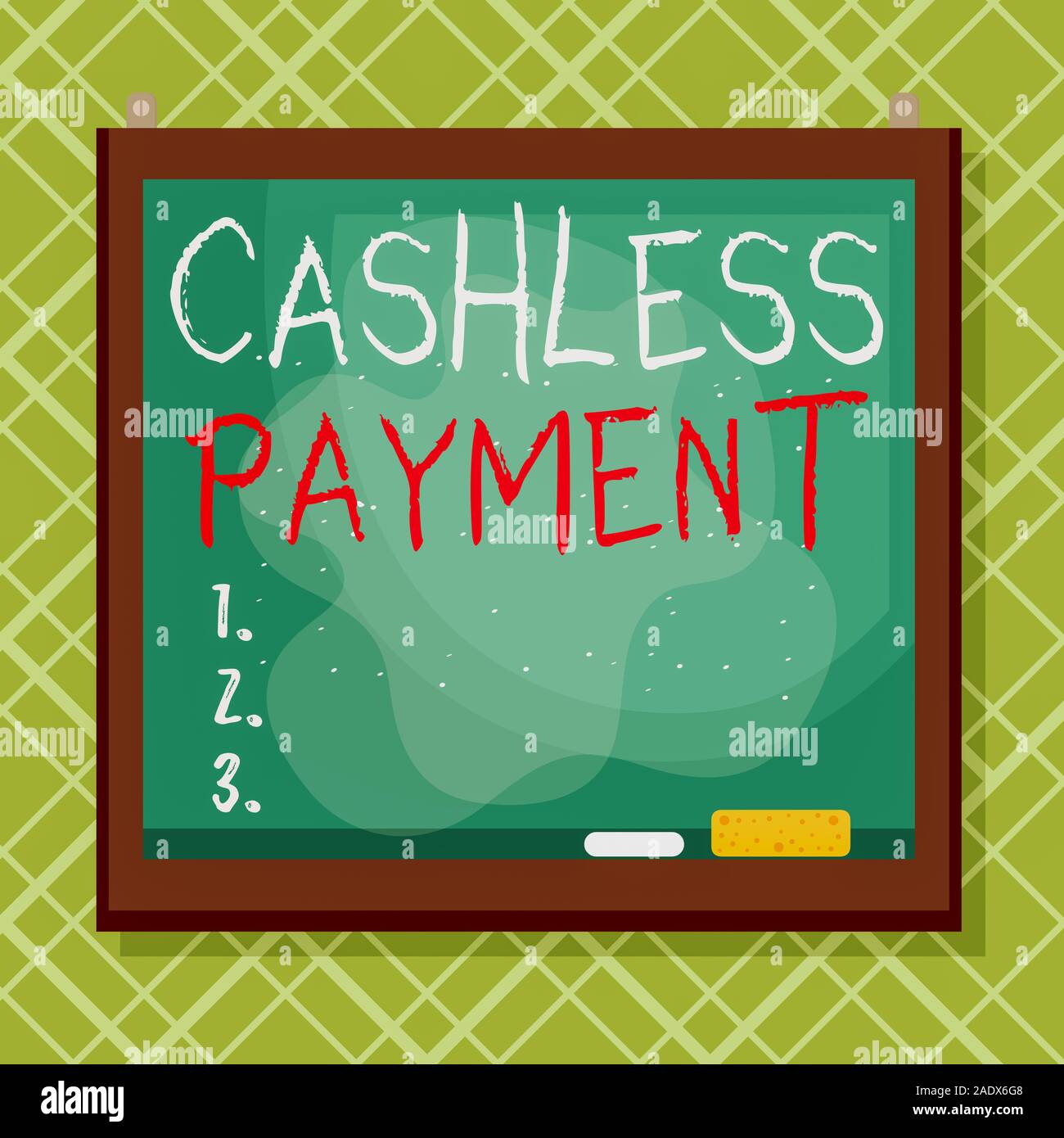 Word writing text Cashless Payment. Business photo showcasing transaction will be through electronic media or credit card Asymmetrical uneven shaped f Stock Photo