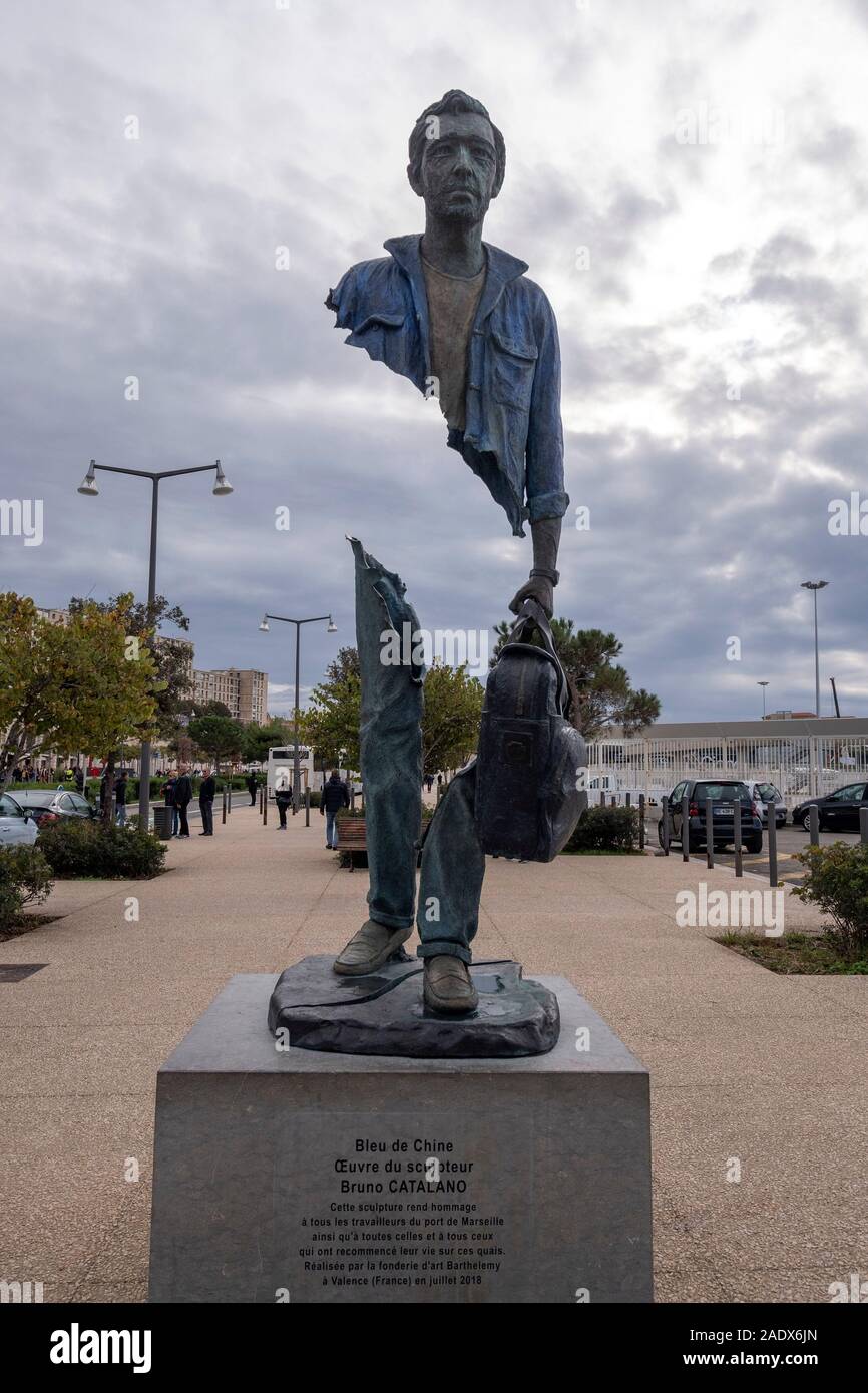 Bleu de Chine sculpture by artist Bruno Catalano in Marseille, France,  Europe Stock Photo - Alamy