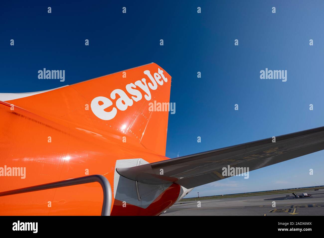 easyJet airplane on an airport runway Stock Photo