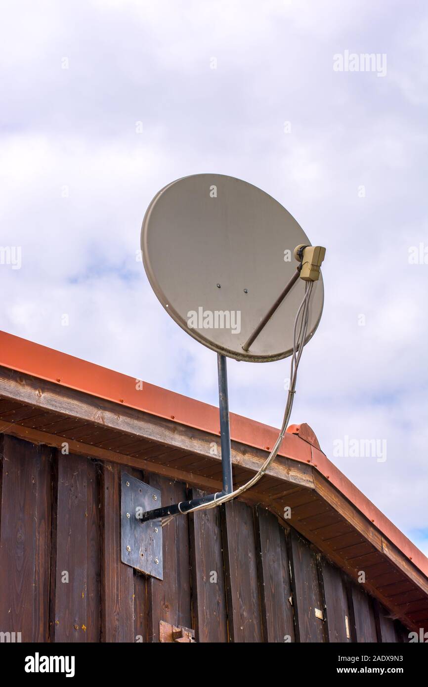 Satellite dish for good TV reception Stock Photo